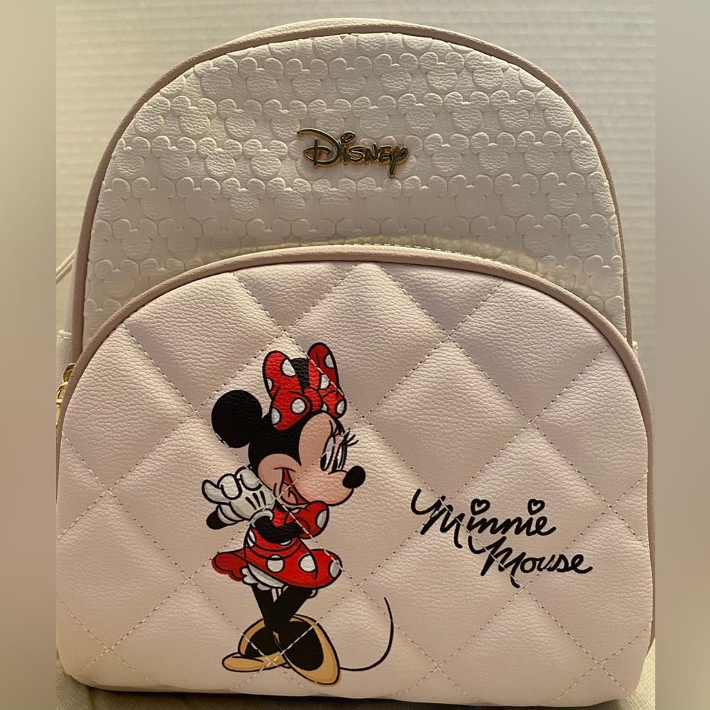 Disney Primark Minnie Mouse Quilted Pattern Backpack